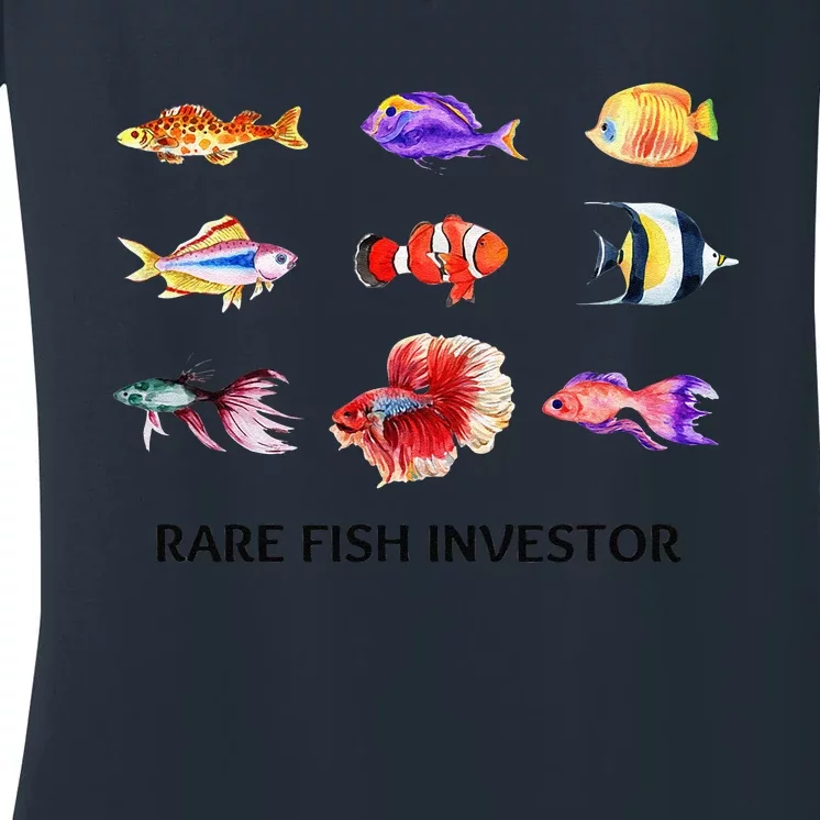 Rare Fish Investor Funny Fishing Season Women's V-Neck T-Shirt