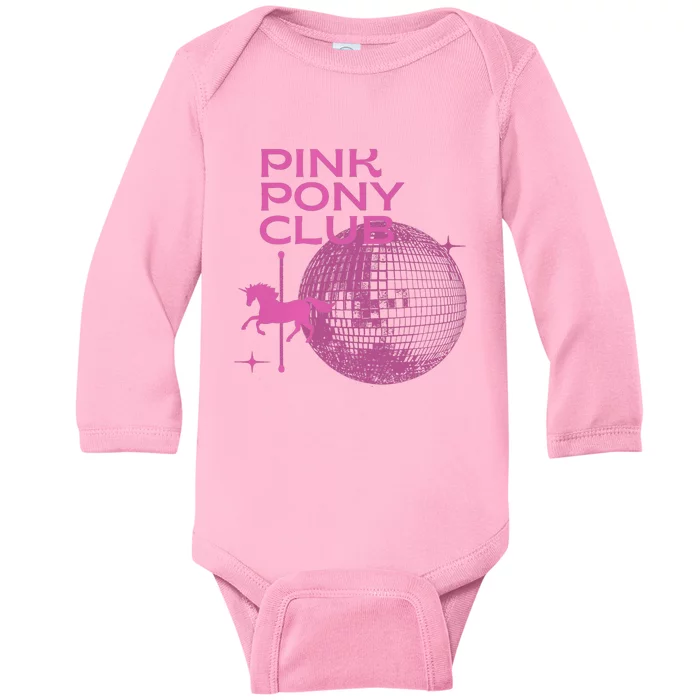 Retro Funny IM Gonna Keep On Dancing Pink Pony Clubs Disco Baby Long Sleeve Bodysuit