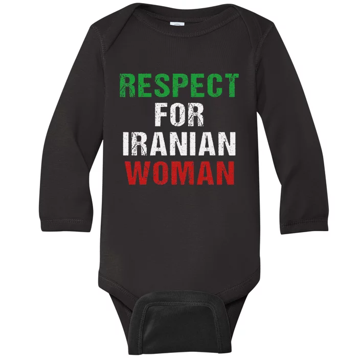 respect for Iranian woman 's rights activist Iran Flag Baby Long Sleeve Bodysuit