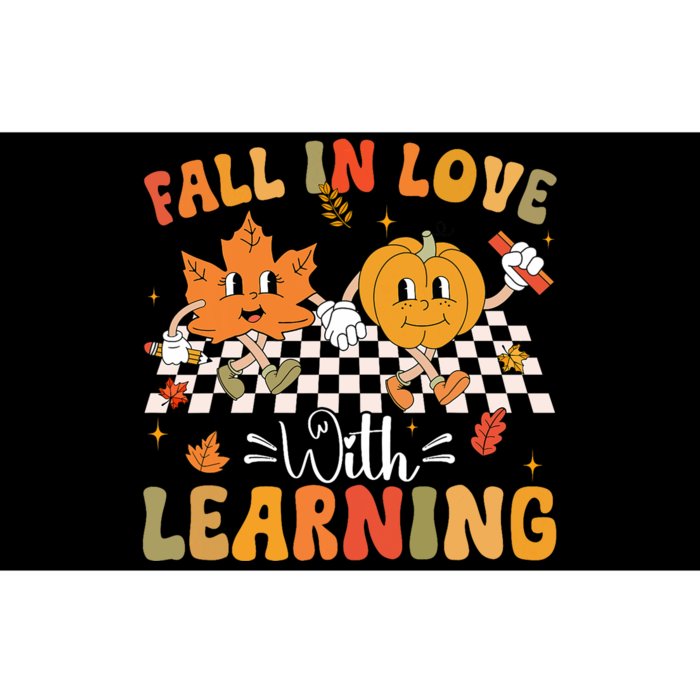 Retro Fall In Love With Learning Autumn Pumpkin Teacher Bumper Sticker