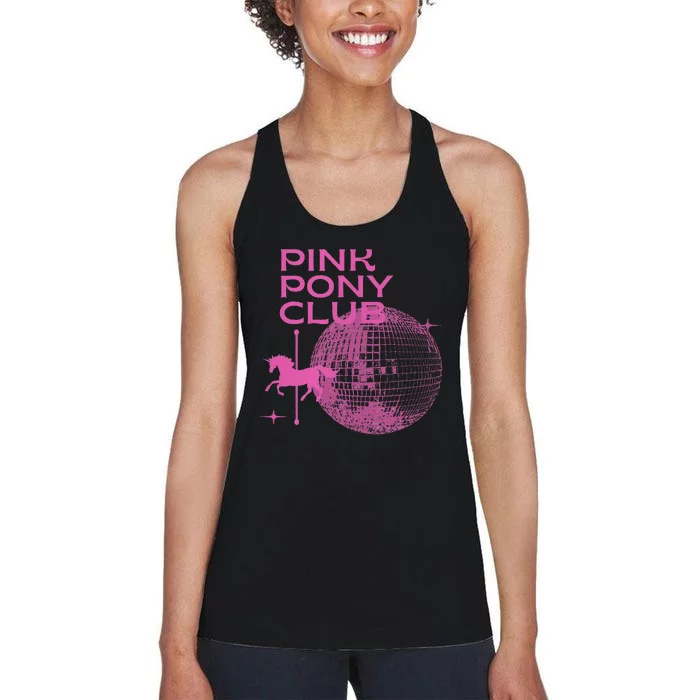 Retro Funny IM Gonna Keep On Dancing Pink Pony Clubs Disco Women's Racerback Tank