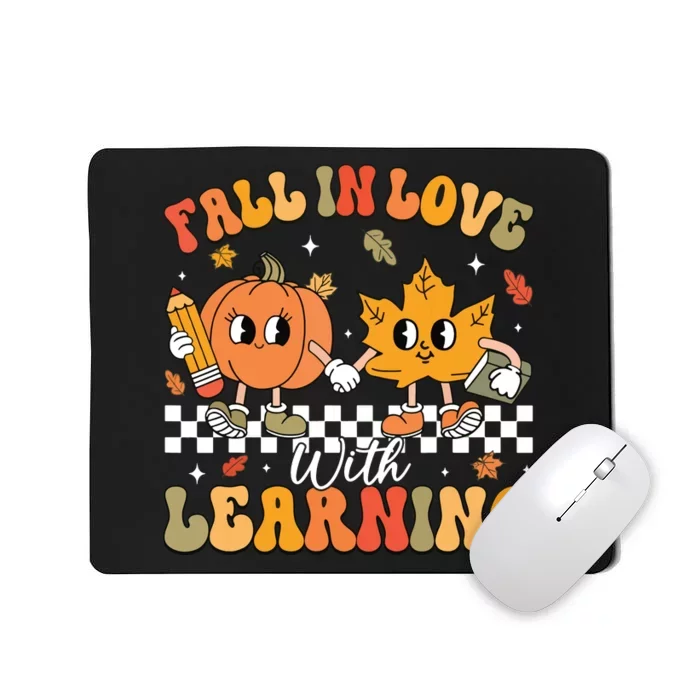 Retro Fall In Love With Learning Autumn Pumpkin Teacher Mousepad