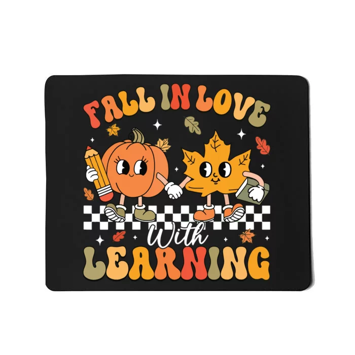 Retro Fall In Love With Learning Autumn Pumpkin Teacher Mousepad