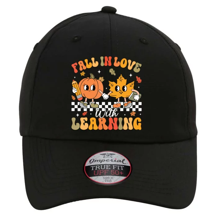 Retro Fall In Love With Learning Autumn Pumpkin Teacher The Original Performance Cap