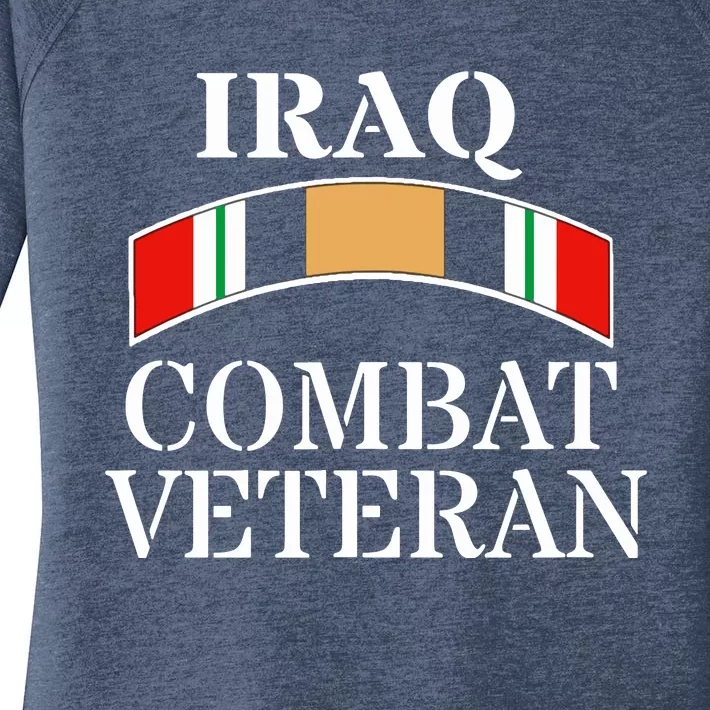 Red Friday Iraqi War Service Ribbon Iraq War Veteran Women's Perfect Tri Tunic Long Sleeve Shirt