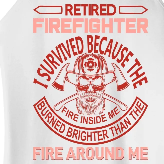 Retired Firefighter I Survived Because The Fire Inside Me Women’s Perfect Tri Rocker Tank