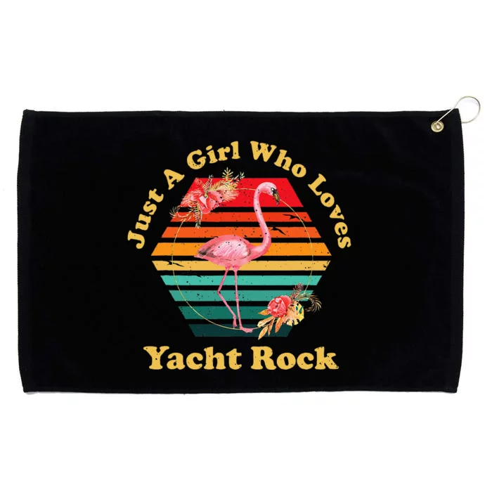 Retro Flamingo Just A Girl Who Loves Yacht Rock Vintage Grommeted Golf Towel