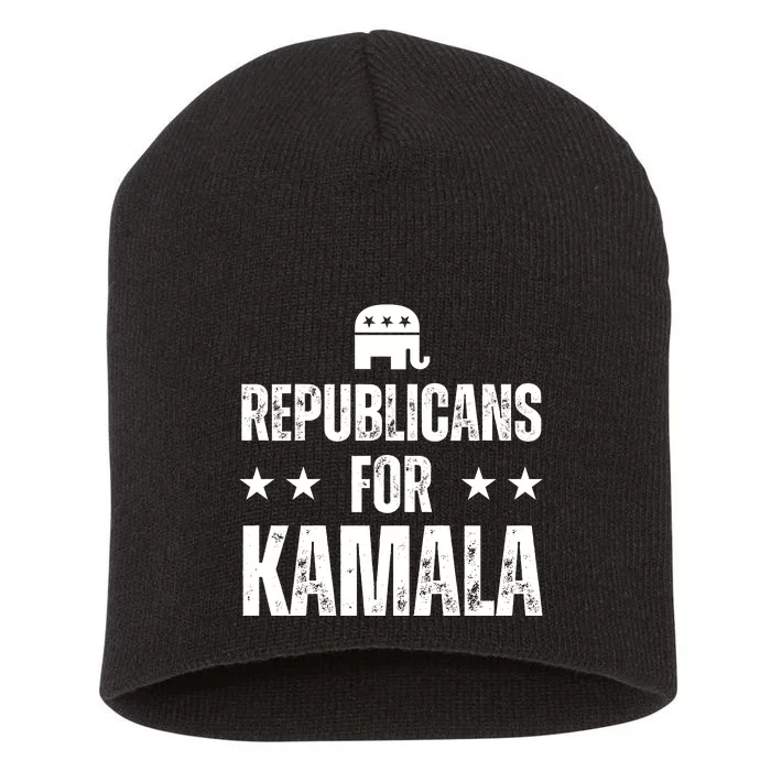 Republicans For Kamala Harris Short Acrylic Beanie