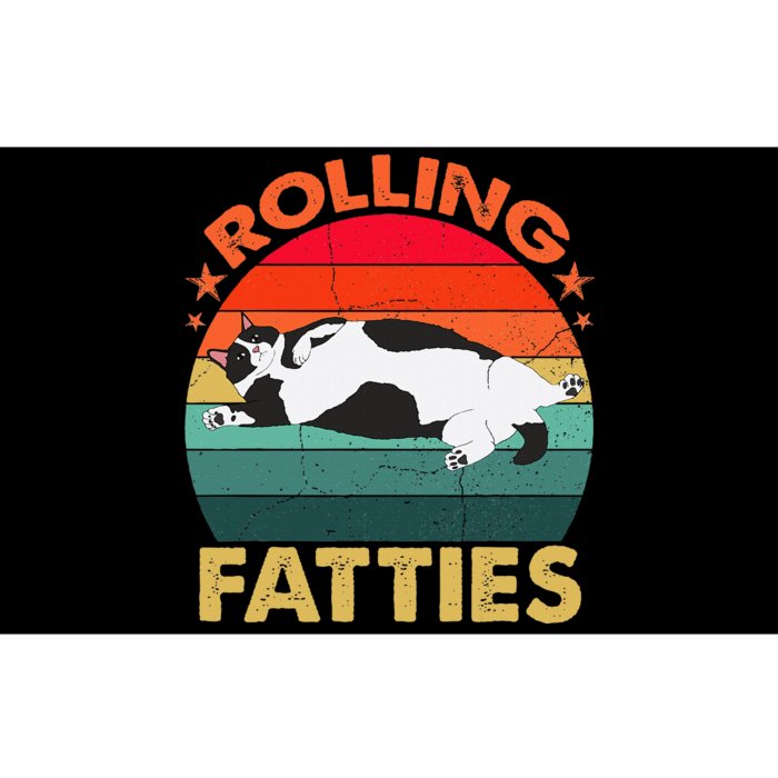 Retro Fat Kitten Funny Cat Rolling Fatties Bumper Sticker