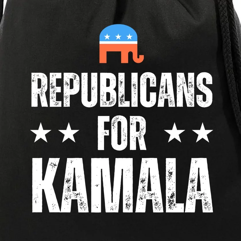 Republicans For Kamala Harris Drawstring Bag