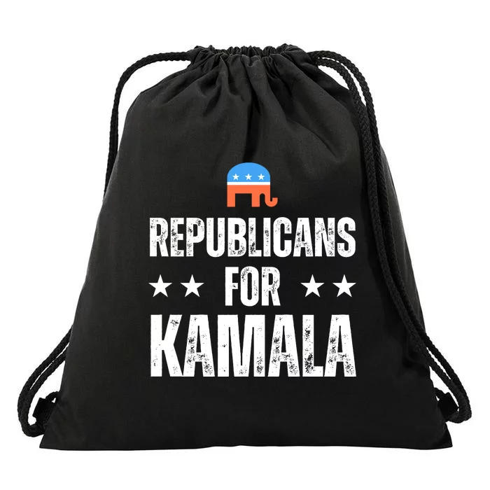 Republicans For Kamala Harris Drawstring Bag