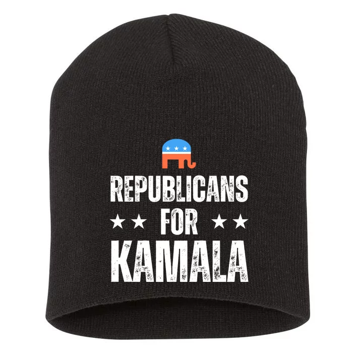 Republicans For Kamala Harris Short Acrylic Beanie