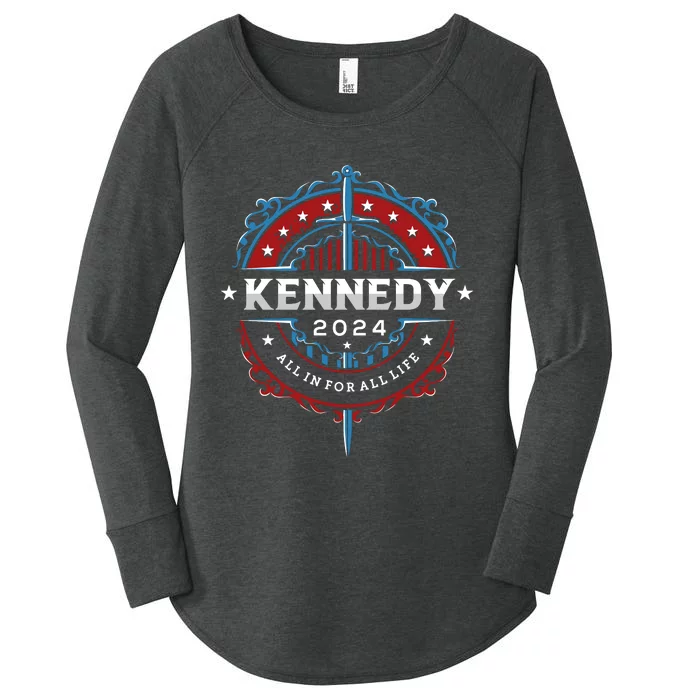 Robert F. Kennedy 2024 All In For All Life Women's Perfect Tri Tunic Long Sleeve Shirt