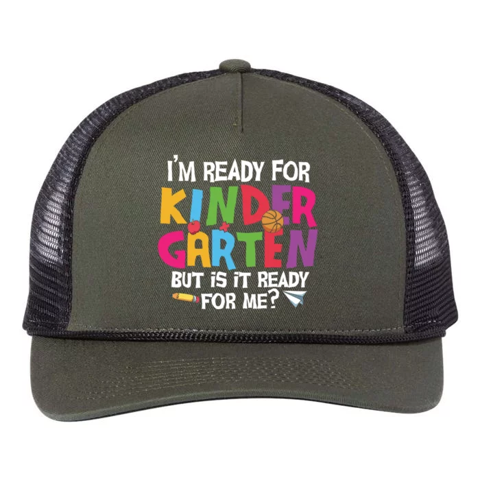 Ready For Kindergarten Cute Kindergarten Gift Retro Rope Trucker Hat Cap