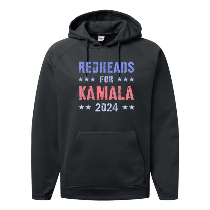 Redheads For Kamala 2024 Feminist Grab Him By Ballot Performance Fleece Hoodie