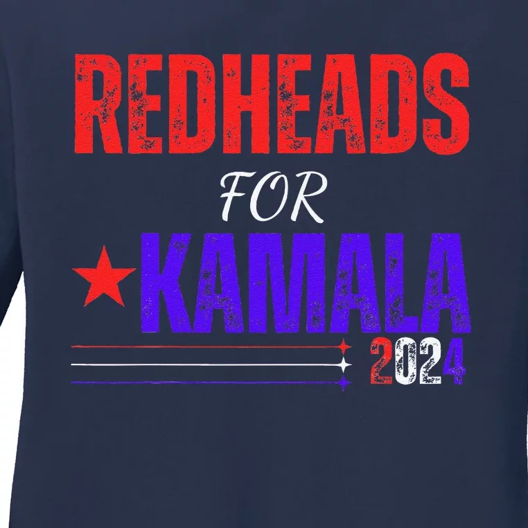 Redheads For Kamala 2024 Harris Walz Redheads For Kamala Ladies Long Sleeve Shirt