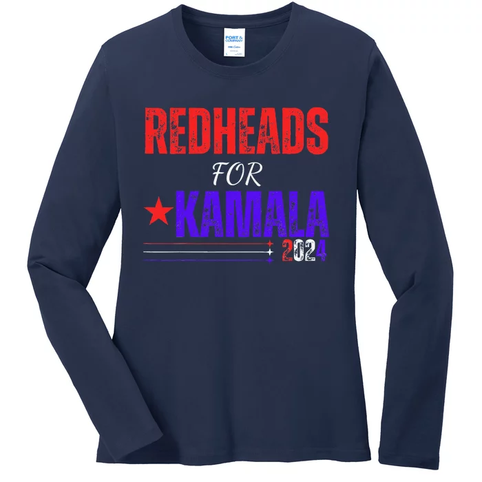 Redheads For Kamala 2024 Harris Walz Redheads For Kamala Ladies Long Sleeve Shirt