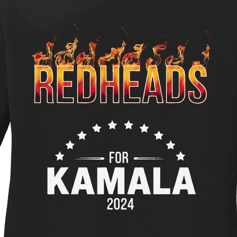 Redheads For Kamala 2024 Harris Walz Redheads For Kamala Ladies Long Sleeve Shirt