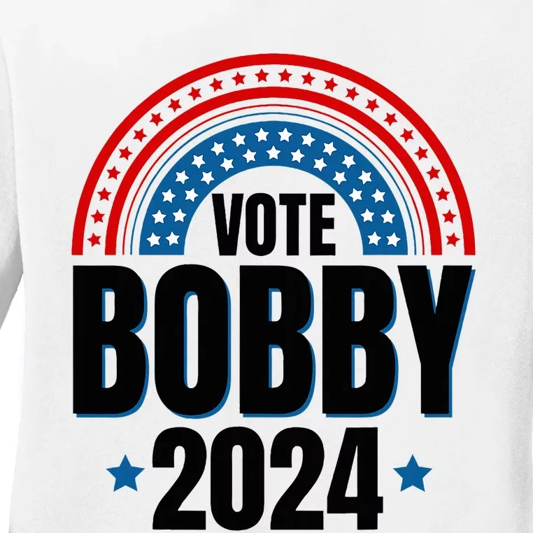 Robert F Kennedy Jr Vote Bobby 2024 President Election Rfk Ladies Long Sleeve Shirt