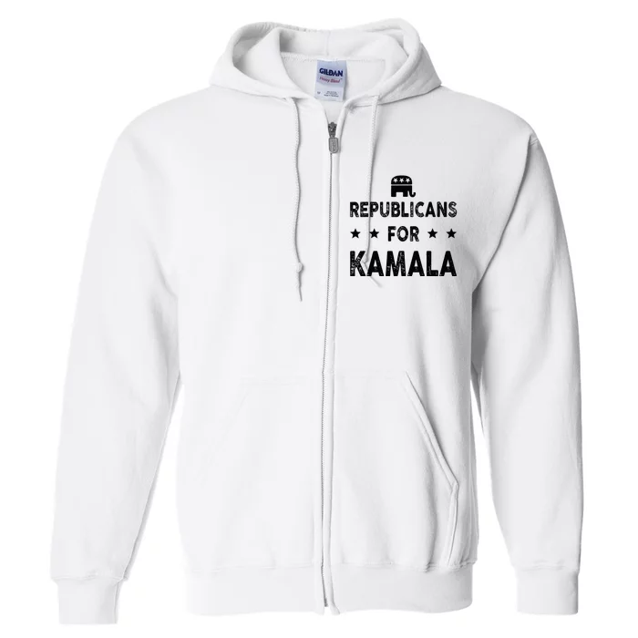 Republicans For Kamala Harris Full Zip Hoodie