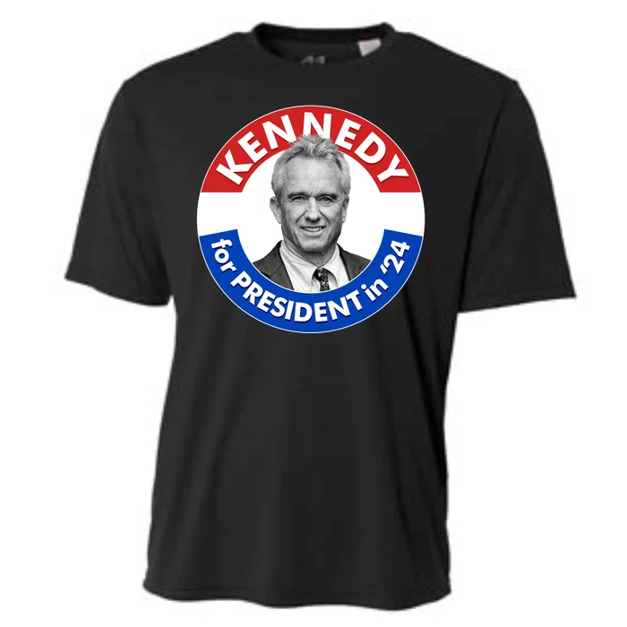 Robert F Kennedy Jr For President In 2024 Emblem Button Cooling Performance Crew T-Shirt