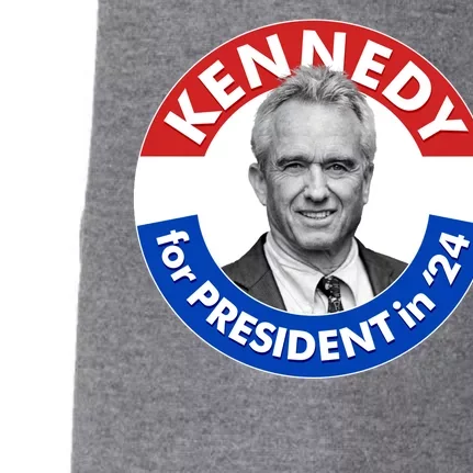 Robert F Kennedy Jr For President In 2024 Emblem Button Doggie 3-End Fleece Hoodie