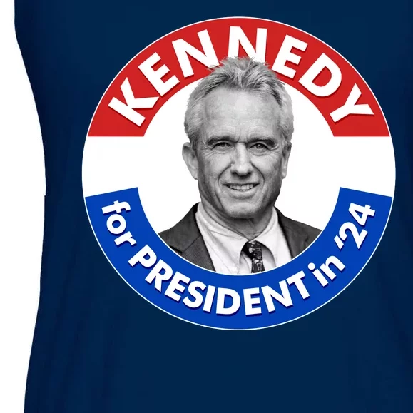 Robert F Kennedy Jr For President In 2024 Emblem Button Ladies Essential Flowy Tank