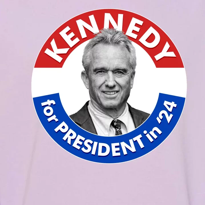 Robert F Kennedy Jr For President In 2024 Emblem Button Garment-Dyed Sweatshirt