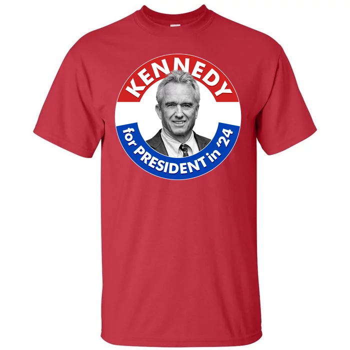 Robert F Kennedy Jr For President In 2024 Emblem Button Tall T-Shirt