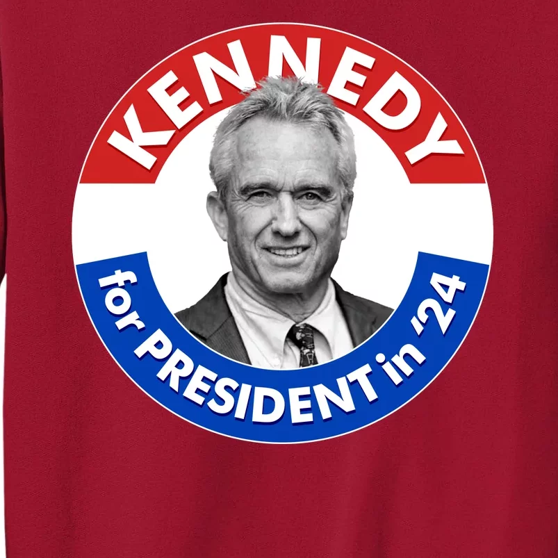 Robert F Kennedy Jr For President In 2024 Emblem Button Tall Sweatshirt