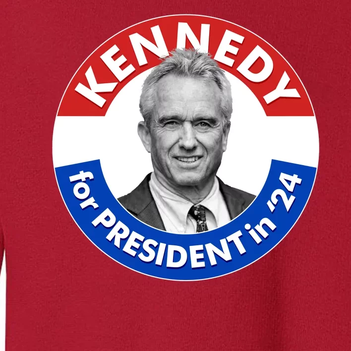 Robert F Kennedy Jr For President In 2024 Emblem Button Toddler Sweatshirt