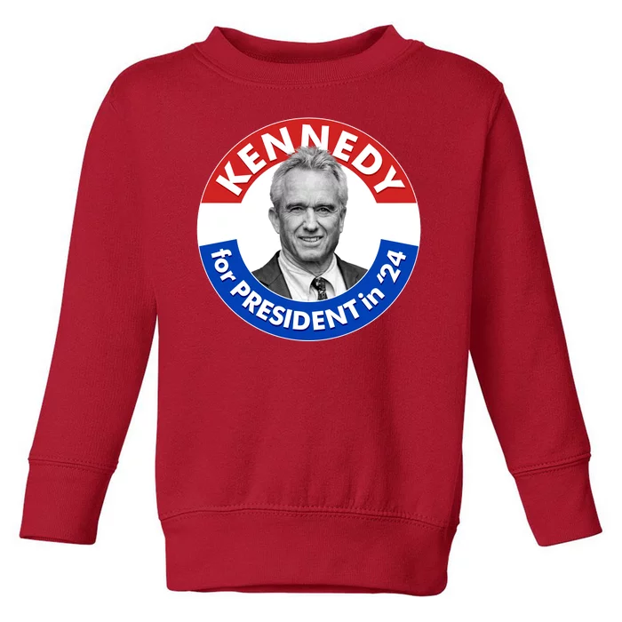 Robert F Kennedy Jr For President In 2024 Emblem Button Toddler Sweatshirt