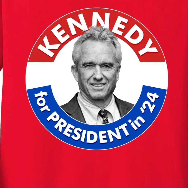 Robert F Kennedy Jr For President In 2024 Emblem Button Kids Long Sleeve Shirt