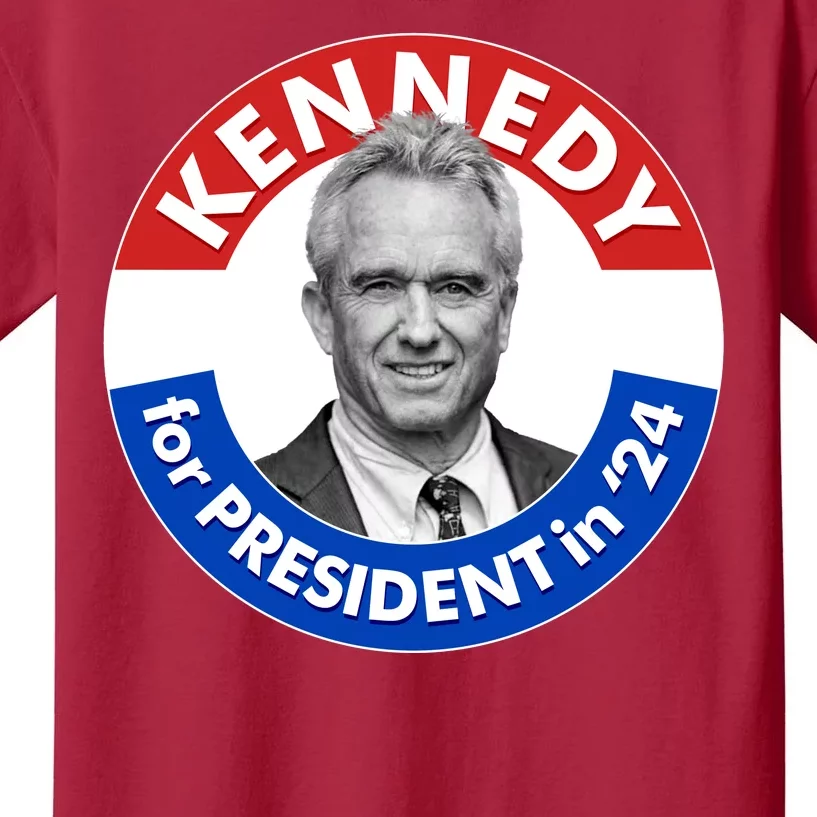 Robert F Kennedy Jr For President In 2024 Emblem Button Kids T-Shirt