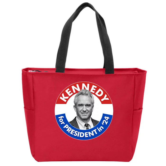 Robert F Kennedy Jr For President In 2024 Emblem Button Zip Tote Bag