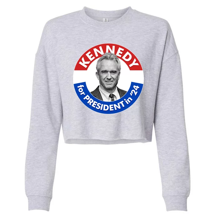 Robert F Kennedy Jr For President In 2024 Emblem Button Cropped Pullover Crew