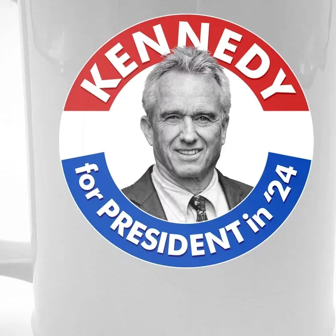 Robert F Kennedy Jr For President In 2024 Emblem Button Front & Back Beer Stein