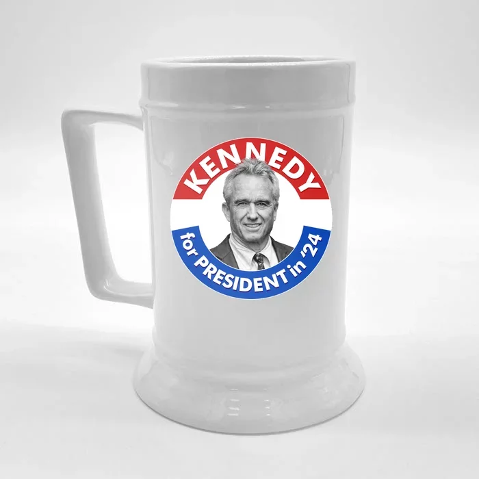 Robert F Kennedy Jr For President In 2024 Emblem Button Front & Back Beer Stein