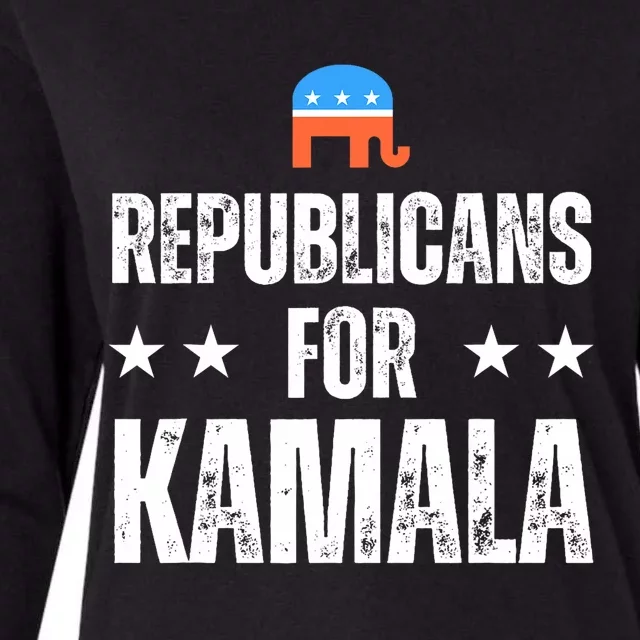 Republicans For Kamala Harris Womens Cotton Relaxed Long Sleeve T-Shirt