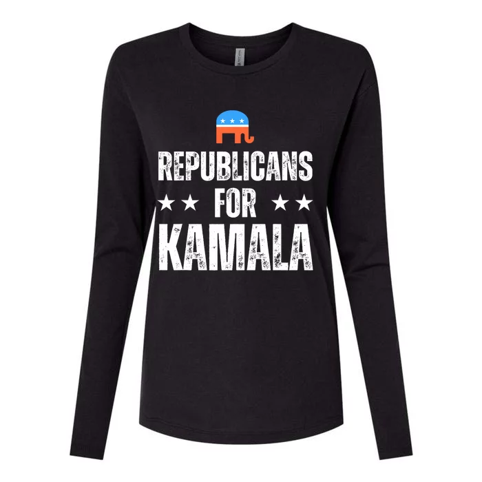 Republicans For Kamala Harris Womens Cotton Relaxed Long Sleeve T-Shirt