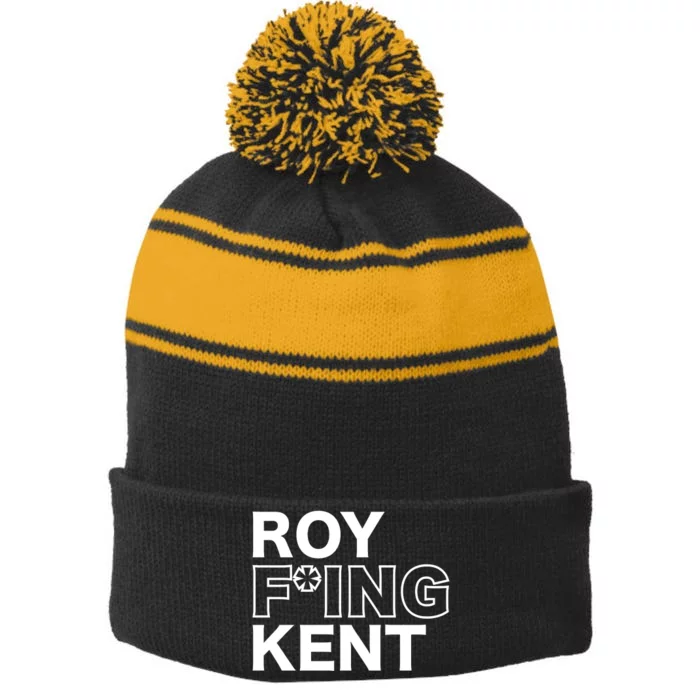 Roy Freaking Kent Stripe Pom Pom Beanie