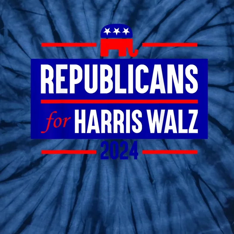 Republicans For Kamala Harris Walz Waltz Tie-Dye T-Shirt