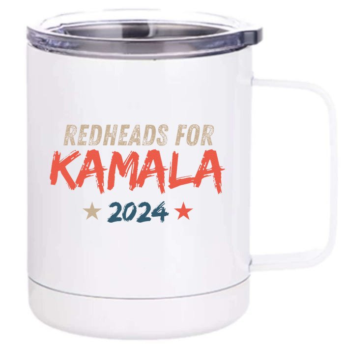 Redheads For Kamala 2024 Harris Walz Vintage Front & Back 12oz Stainless Steel Tumbler Cup