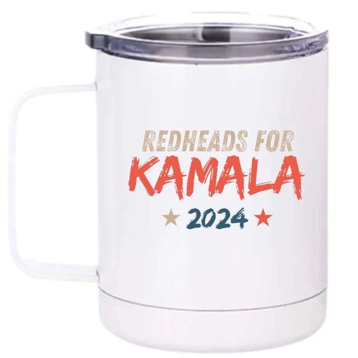 Redheads For Kamala 2024 Harris Walz Vintage Front & Back 12oz Stainless Steel Tumbler Cup