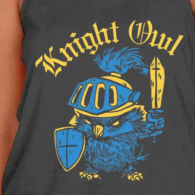 Renaissance Festival Knight Owl Ren Faire Women's Knotted Racerback Tank