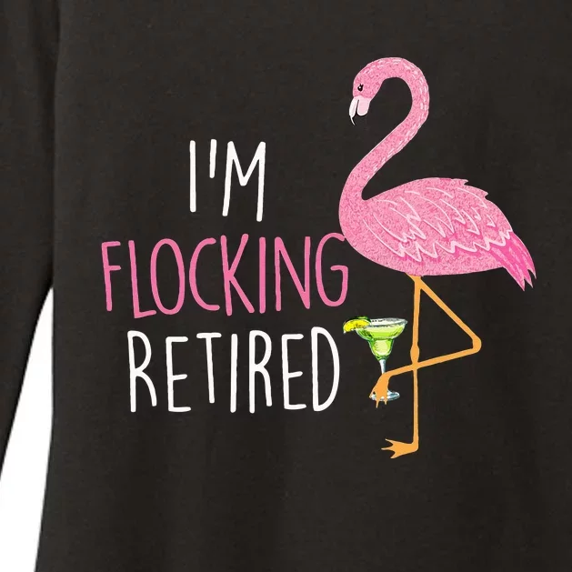 Retired Flamingo Lover Funny Retirement Party Drinking Wine Womens CVC Long Sleeve Shirt