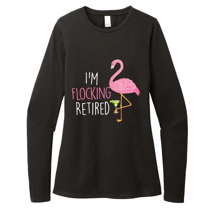 Retired Flamingo Lover Funny Retirement Party Drinking Wine Womens CVC Long Sleeve Shirt