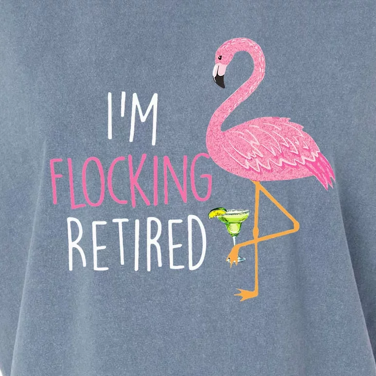 Retired Flamingo Lover Funny Retirement Party Drinking Wine Garment-Dyed Women's Muscle Tee