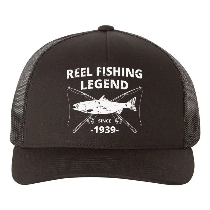 Reel Fishing Legend 1939 80th Birthday Fishing Gift Yupoong Adult 5-Panel Trucker Hat