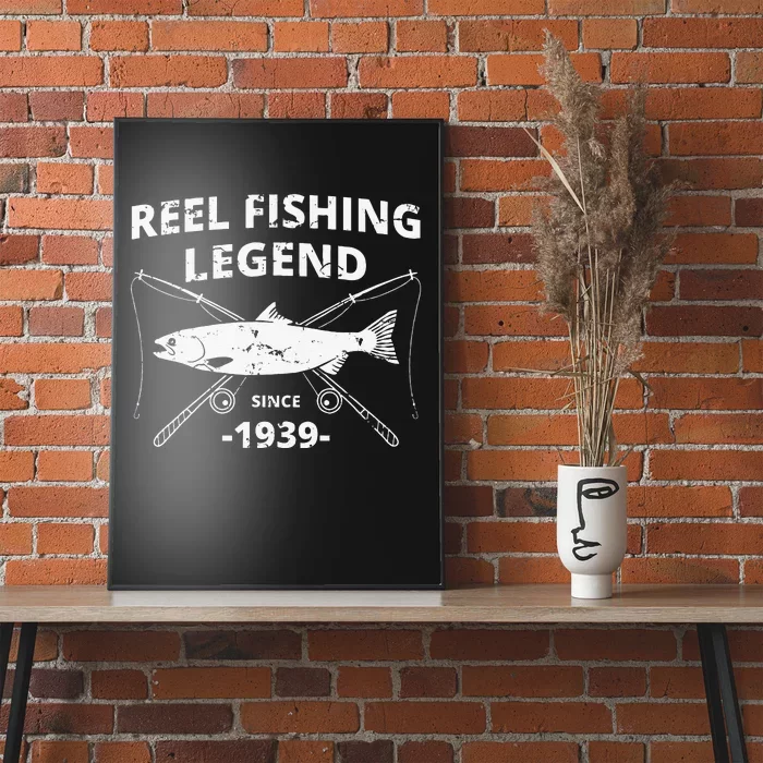 Reel Fishing Legend 1939 80th Birthday Fishing Gift Poster